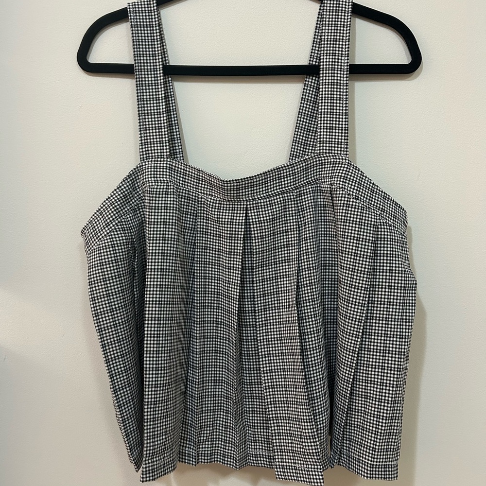 Max Studio Black and White Checkered Tank Top